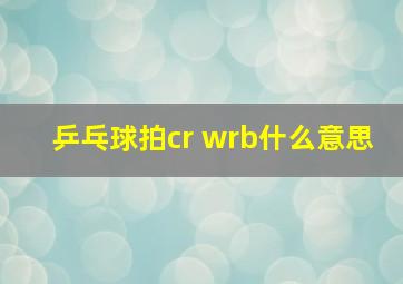 乒乓球拍cr wrb什么意思